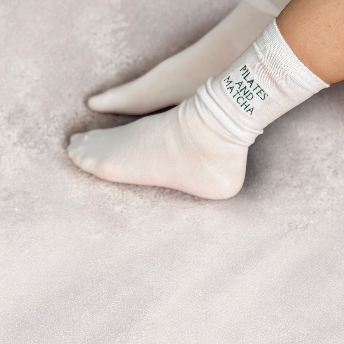 Pilates and Matcha Crew Socks